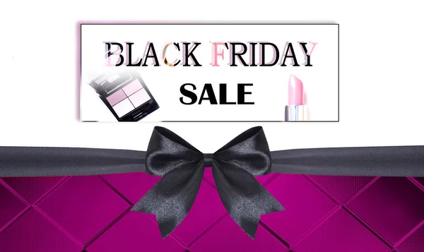 Black Friday Cosmetics Sale Advertisement Banner Promotion Display — Stock Photo, Image