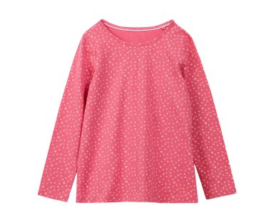 Çocuğun kolları beyazda izole edilmiş. Küçük kızın gömleği tek bir nesne. Kırmızı çocuğun gömleği..