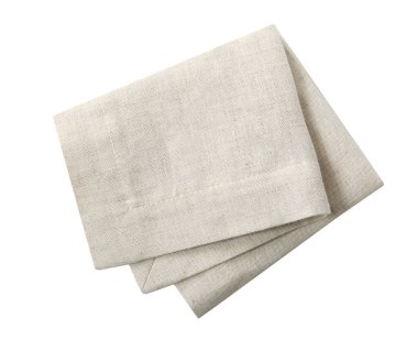 Folded kitchen towel isolated.Dishcloth on white background.Food decoration element. clipart