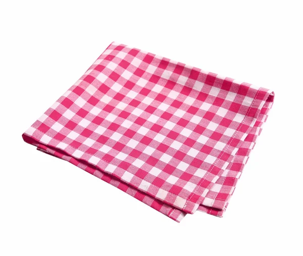 Picnic Checkered Folded Towel Isolated White Food Decoration Element Checked — Stock Photo, Image