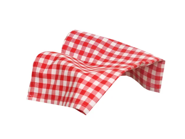 Picknick Rutig Handduk Isolerade Disktrasa Promortion Design Matdisplay Gingham Napkin — Stockfoto