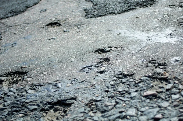 Semi Destroyed Bumpy Asphalt Old Technology Road Production Danger High — Stock Photo, Image