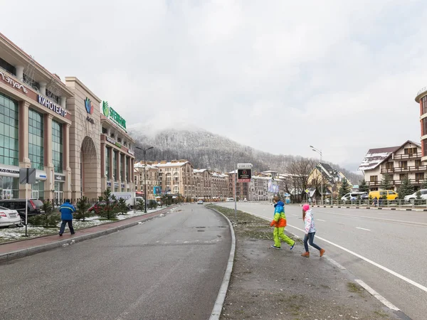 Sochi Marzo 2017 Centro Comercial Central Mall Rosa Khutor Grupo —  Fotos de Stock