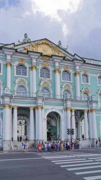 Petersburg August 2018 Beautiful Museum Building Columns Entrance State Hermitage — Stock Photo, Image