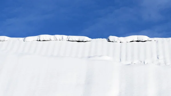 Dach Funkelnd Weiß Blau Frost Winter Winter Freien Kälte Viele — Stockfoto