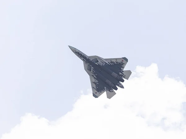 Fifth generation fighter SU-57, Moscow, Russia — Stock Photo, Image