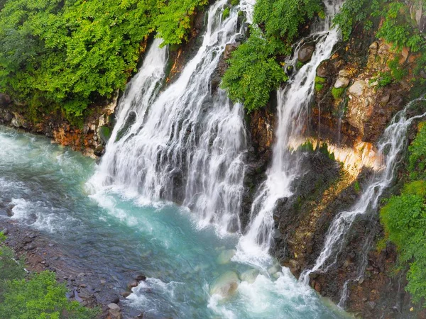 Beautiful Natural Waterfall Named Shirahige Waterfalls Biei Hokkaido Japan — Stock Photo, Image
