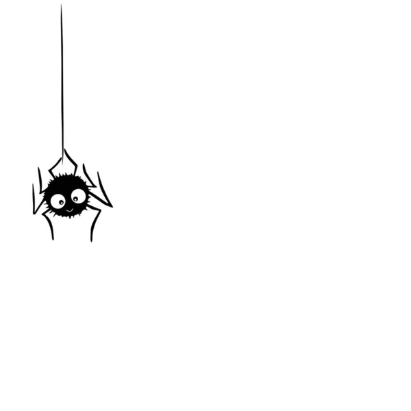 ウェブ上のかわいいクモ 手描き 白い背景に隔離されている ハロウィンベクトルイラスト — ストックベクタ