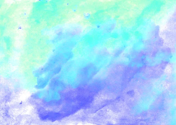 Fundo Azul Aquarela Abstrato Céu Azul Textura Pastel Grunge Desenhada — Fotografia de Stock