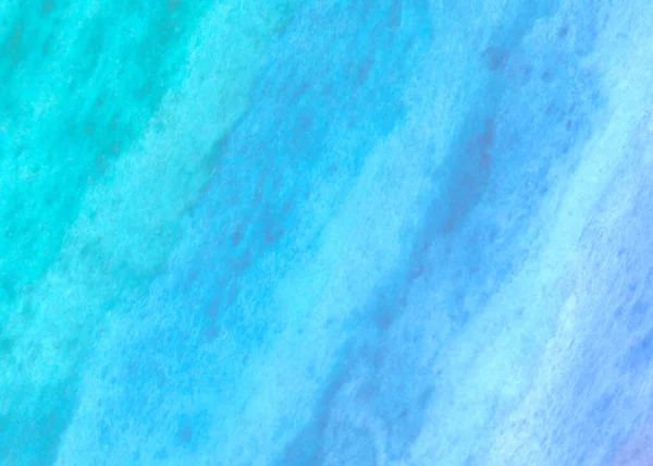 Abstraktní Akvarel Pozadí Jasně Azurově Modré Zelené Natažená Ruka Textura — Stock fotografie