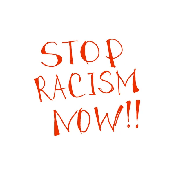 Pare Racismo Lettering Doodle Escrito Mão Sobre Tema Racismo Protestando — Fotografia de Stock