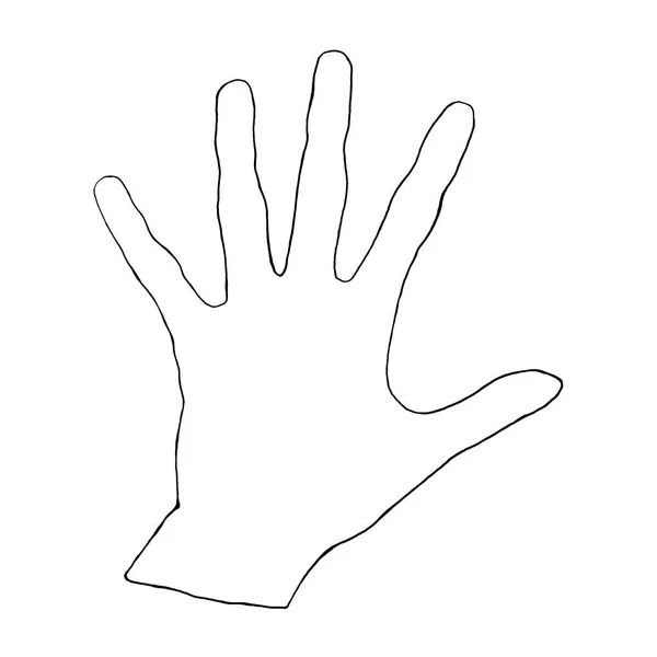 Handgezeichnete Umrisse Der Hand Element Des Designs Zum Thema Stop — Stockfoto