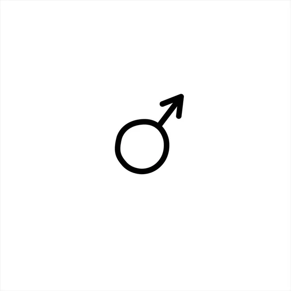 Чоловічий Гендерний Символ Руки Намальовані Контур Каракулі Значок Секс Гендерна — стоковий вектор