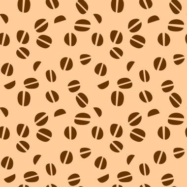 Kahve çekirdekleriyle kusursuz desen. Kafe, bistro, restoran, bar menü kartı için vektör illüstrasyon geçmişi. Gıda ve içecek soyut doku tasarımı.
