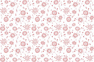 Kusursuz desenli bakteri taşıyıcı illüstrasyonu. COVID-19 'u durdurun. Siyah beyaz arka plan, doku, duvar kağıdı. Çizgi karalaması