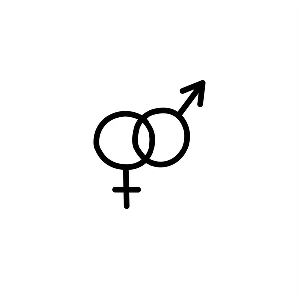 Feminino Masculino Símbolos Gênero Mão Desenhada Esboço Doodle Ícone Vetor — Vetor de Stock