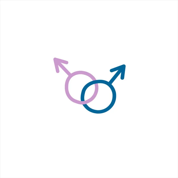 男性性别符号手绘轮廓涂鸦图标 性和性别多样性概念 符号Lgbt 同性恋 同性恋爱情 在白色背景上孤立的矢量简单图解 — 图库矢量图片