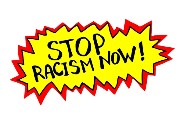 Arrêtez Racisme Gribouillage Vectoriel Écrit Main Sur Thème Antiracisme Protestant — Image vectorielle
