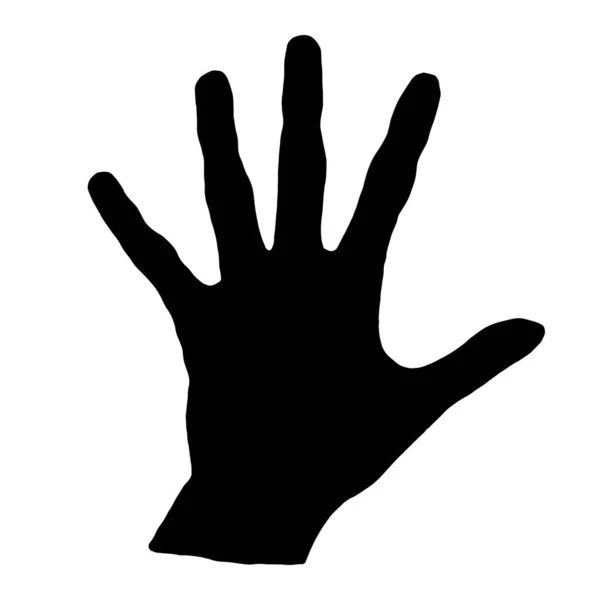 Mão Vetorial Desenhada Mão Preta Isolada Sobre Fundo Branco Elemento — Vetor de Stock