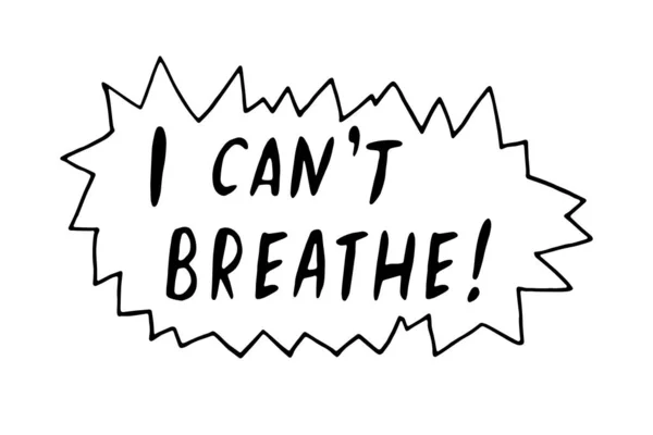 Can Breathe Vector Lettering Doodle Handwritten Theme Antiracism Protesting Racial — Stock Vector