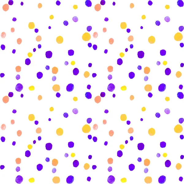 Seamless Pattern Watercolor Spots Blobs Stains Points Dots Rounds Circles — Stock Photo, Image