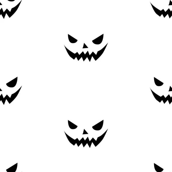 Nahtloses Muster Lächelnder Gesichter Geistert Doodle Stil Umher Vector Halloween — Stockvektor