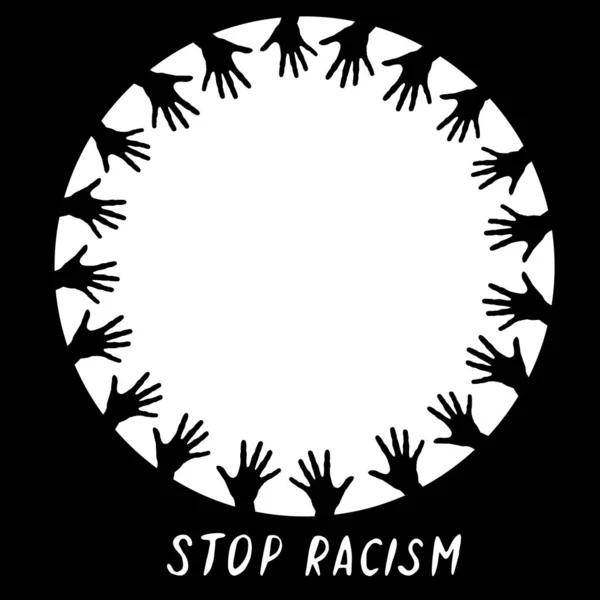 Geen Racisme Vectorposter Antiracisme Protesteren Tegen Rassenongelijkheid Revolutionair Design — Stockvector