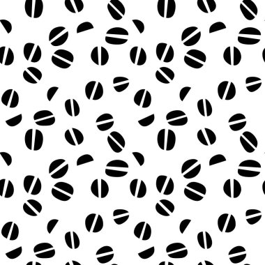 Kahve çekirdekleriyle kusursuz desen. Kafe, bistro, restoran, bar menü kartı için vektör illüstrasyon geçmişi. Gıda ve içecek soyut doku tasarımı.