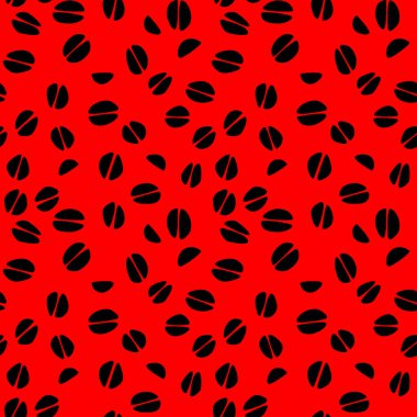 Kahve çekirdekleriyle kusursuz desen. Kafe, bistro, restoran, bar menü kartı için vektör illüstrasyon geçmişi. Gıda ve içecek soyut doku tasarımı.