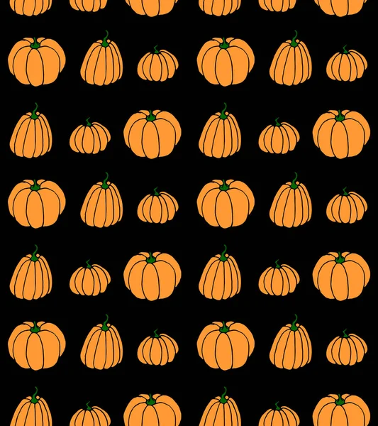 Vector Cartoon Seamless Pattern Pumpkin Halloween Background — Stock Vector