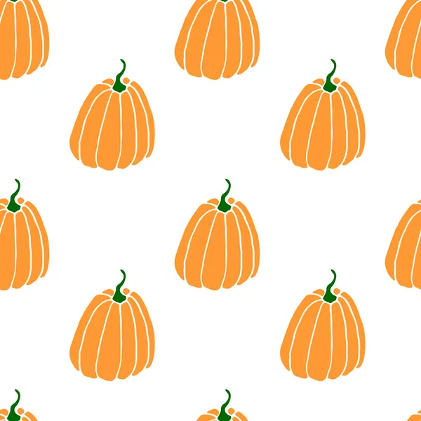 Bezešvé Vzory Oranžových Dýní Pozadí Struktura Symbol Podzim Úroda Plodný — Stockový vektor