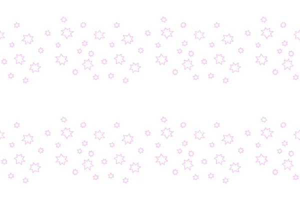 Seamless Pattern Tracks Clusters Lines Contour Pink Stars White Background — Stock Vector