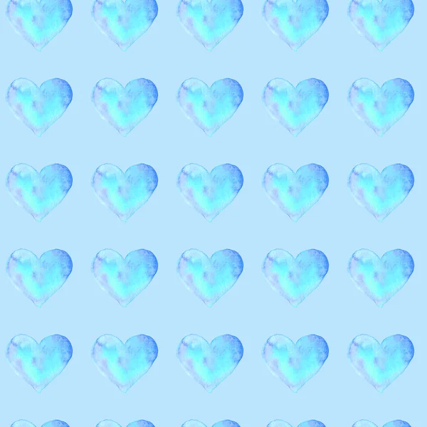 Naadloos Patroon Met Aquarelhartjes Romantische Liefde Met Hand Getekend Achtergronden — Stockfoto