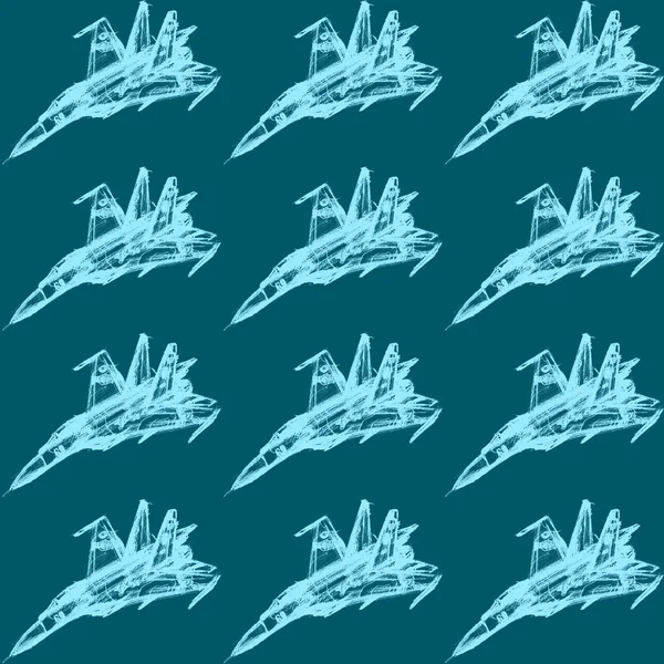 Безшовний Візерунок Намальованими Олівцем Літаками Фон Текстури Хлопчиків Подорожей Бізнес — стокове фото