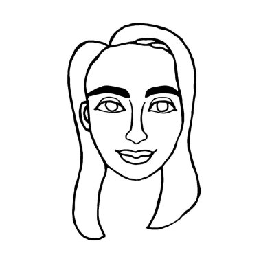 Özet geçin millet. El çizimi sanat illüstrasyonu. Beyaz bir arka planda izole edilmiş bir erkek, kadın, erkek, erkek, kız, Doodle tarzında bir kız. Farklı ve güzel..