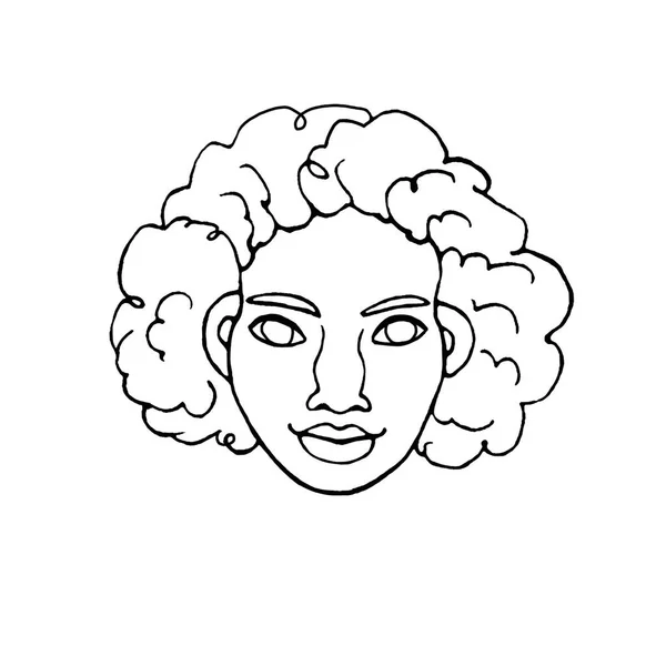 Лицом Лицу Людьми Ручной Рисунок Голова Мужчины Женщины Мальчика Девочки — стоковое фото