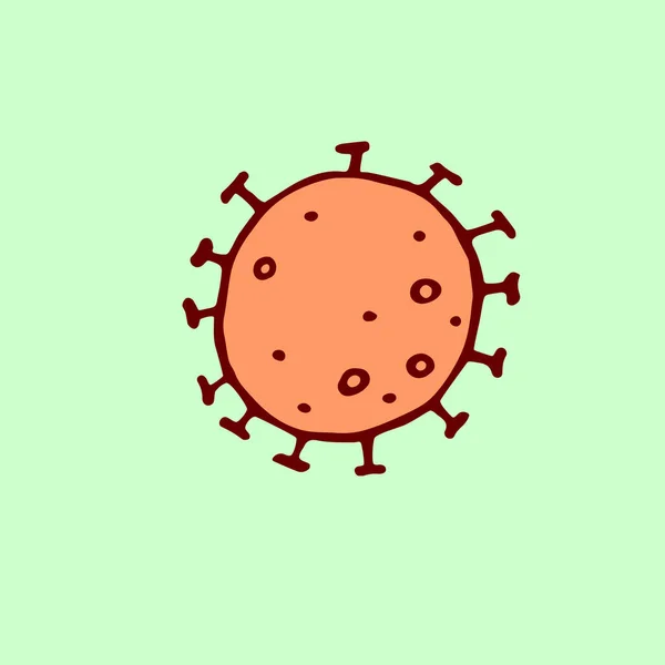 病毒图标 病原菌感染 Coronavirus 流感实验室感染测试 彩色矢量手绘插图 — 图库矢量图片