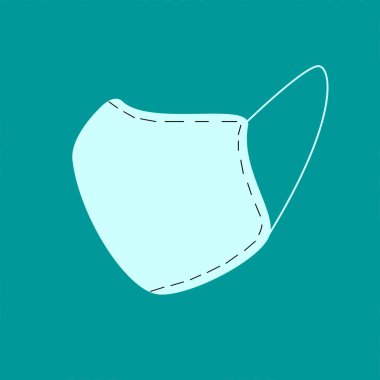 Vektör tıbbi maske ikonu. Sağlık sigortası tasarımı. Basit el çizimi illüstrasyon.
