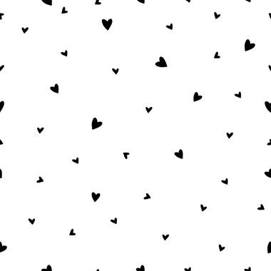 El çizimi pürüzsüz retro desen, içinde kalpler olan polka nokta. Duvar kağıdı, baskı dolguları, web sayfası arkaplanı, yüzey dokuları için kullanılabilir.
