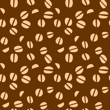 Kahve çekirdekleriyle kusursuz desen. Kafe, bistro, restoran, bar menü kartı için vektör illüstrasyon geçmişi. Gıda ve içecek soyut doku tasarımı.