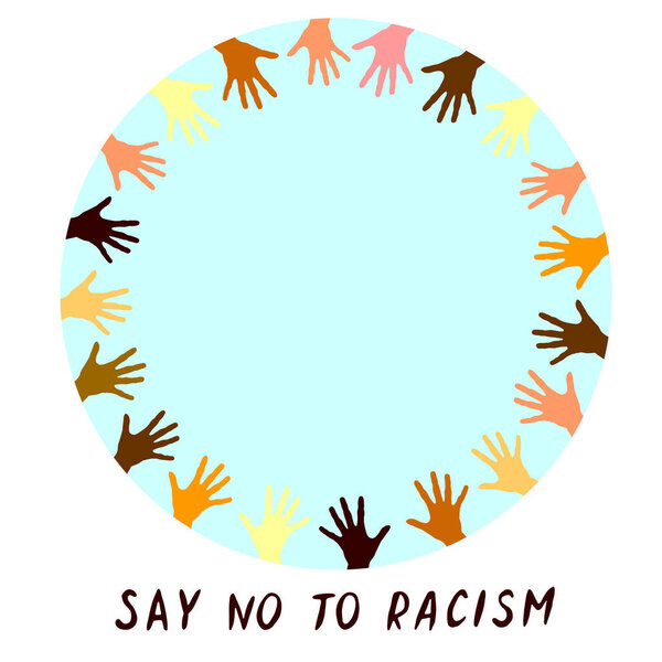 Say No to Racism - vector poster on theme of antiracism, protesting against racial inequality and revolutionary design.