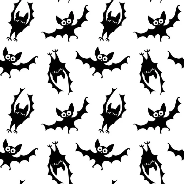 Fliegende Fledermäuse Nahtloses Muster Nette Gruselige Vektorillustration Halloween Hintergründe Und — Stockvektor