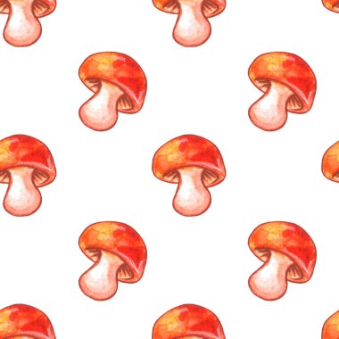 Mantarlar pürüzsüz. Sebze arkaplan, kahverengi suluboya klipsli doku. Menü için mükemmel, mevsimlik tasarım, ambalaj, tekstil, çocuk partileri.