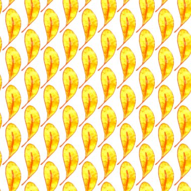 Suluboya sonbaharı pürüzsüz bir desen bırakır. Renkli sonbahar arkaplanı ve sezonluk tasarım, ambalaj, ev dokuması, kumaş, şükran günü teması ve mutlu sonbahar.