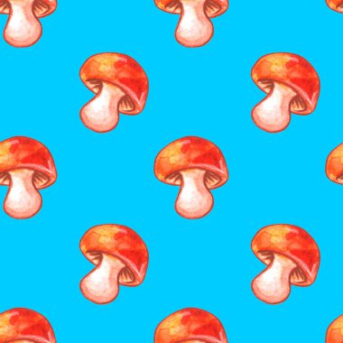 Mantarlar pürüzsüz. Sebze arkaplan, kahverengi suluboya klipsli doku. Menü için mükemmel, mevsimlik tasarım, ambalaj, tekstil, çocuk partileri.