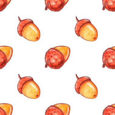 Kusursuz suluboya palamut deseni. Mevsimsel tasarım, ambalaj, ev dokuması, kumaş, kumaş, şükran günü teması, orman ve mutlu sonbahar için doğal altyapı ve dokular.