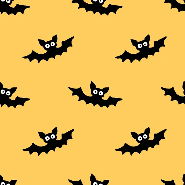 Latające Nietoperze Bez Szwu Ładny Wektor Upiorny Ilustracja Halloween Tła — Wektor stockowy