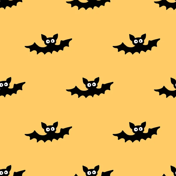 Latające Nietoperze Bez Szwu Ładny Wektor Upiorny Ilustracja Halloween Tła — Wektor stockowy