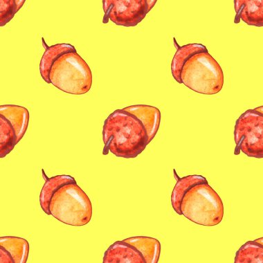 Kusursuz suluboya palamut deseni. Mevsimsel tasarım, ambalaj, ev dokuması, kumaş, kumaş, şükran günü teması, orman ve mutlu sonbahar için doğal altyapı ve dokular.