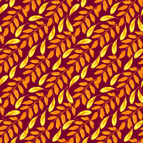 Suluboya sonbahar rowan 'ı kusursuz bir iz bırakır. Sezonluk tasarım, ambalaj, tekstil, kumaş, şükran günü teması ve mutlu sonbahar için renkli arkaplan ve dokular.